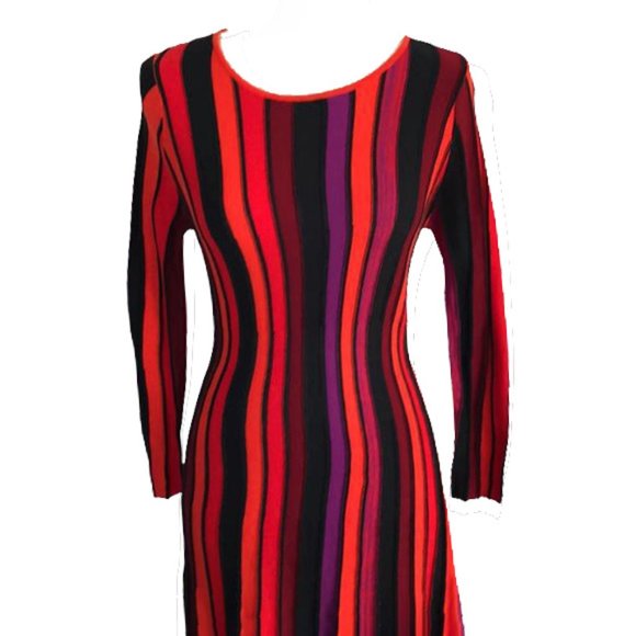 New ECI New York Pleated Color Block Sweater Dress - Picture 3 of 8